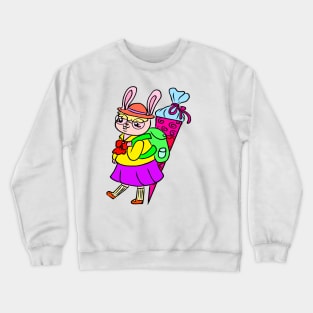 School start of school children school bag Crewneck Sweatshirt